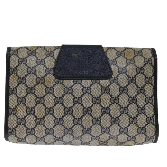 GUCCI GG Supreme Sherry Line Clutch Bag PVC Navy Red 89 01 030 Auth - Picture 2 of 13